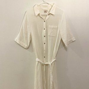 Faherty - White Organic Cotton Dress - Size M